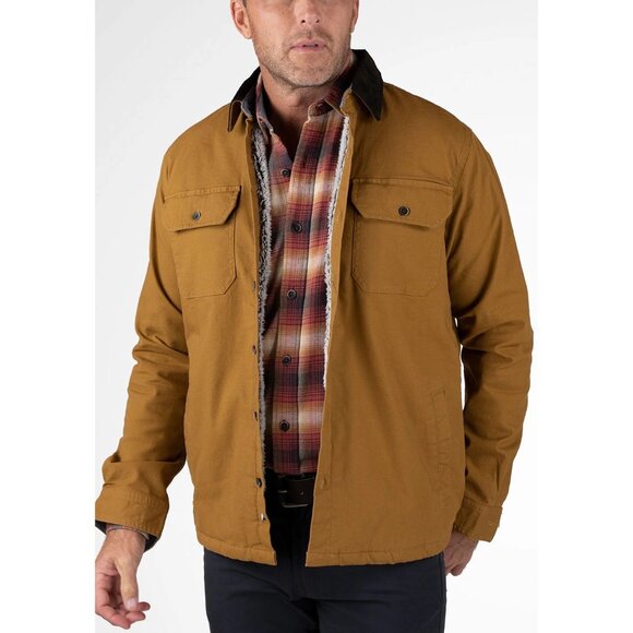 Vintage Stretch Canvas Shirt Jacket with Sherpa Lining - Large, New with Tag - Picture 4 of 6